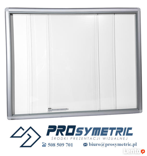 Aluminiowa gablota ogłoszeniowa- przesuwna. Duże rozmiary.