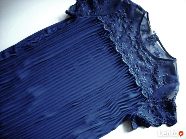 Elegancka Sukienka na Okazje Plisowana 42 XL