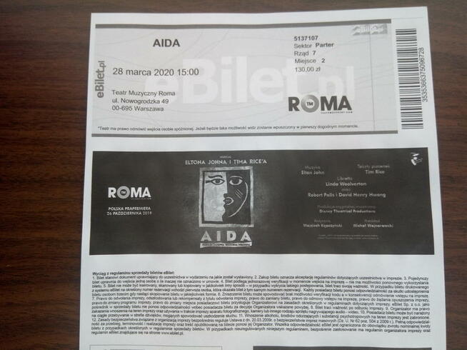 Bilety musical Aida