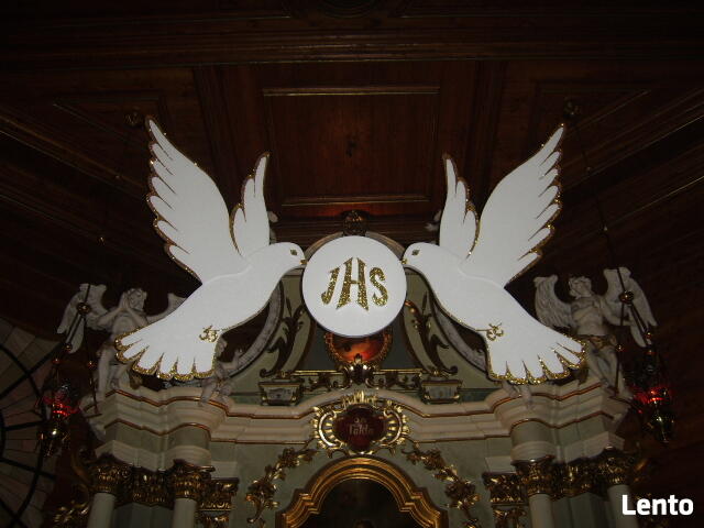 Duże gołębie 3d z hostią dekoracja Pierwsza Komunia