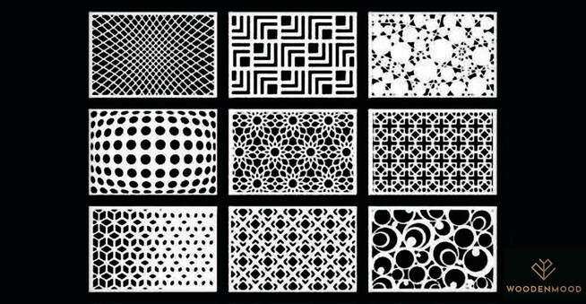 Parawan wolnostojący drewniany panel ażurowy