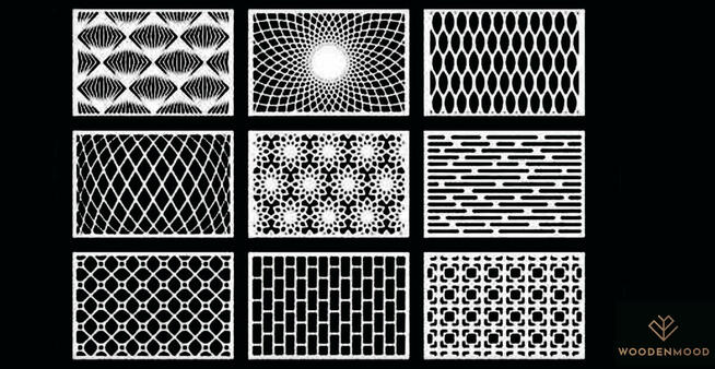 Parawan wolnostojący drewniany panel ażurowy