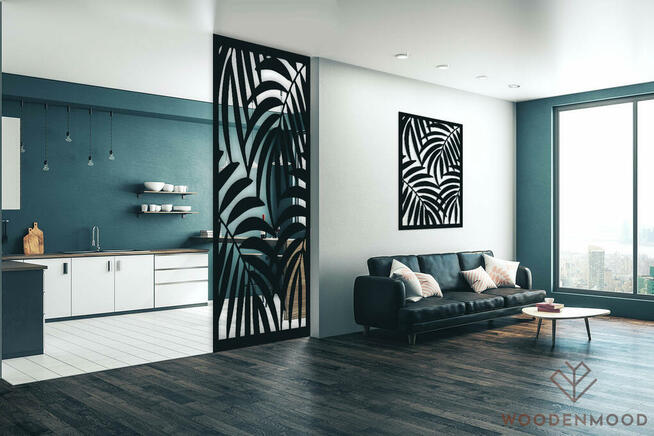 Parawan wolnostojący drewniany panel ażurowy