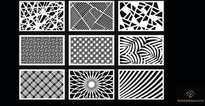 Parawan wolnostojący drewniany panel ażurowy