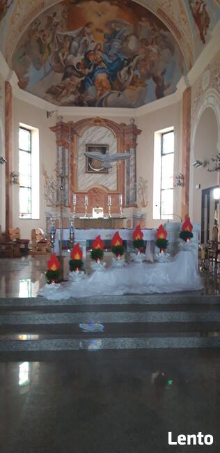 Gołębica+7 płomieni+hasło dekoracja bierzmowanie