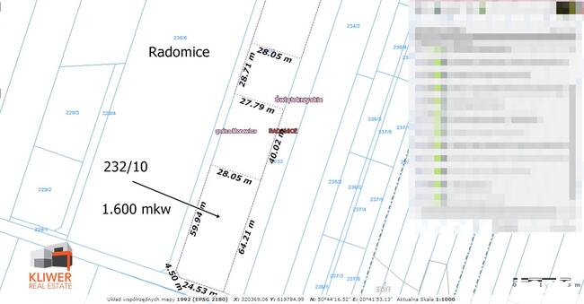 Morawica/Radomice. Sprze.działkę budowlaną w Radomicach1.681