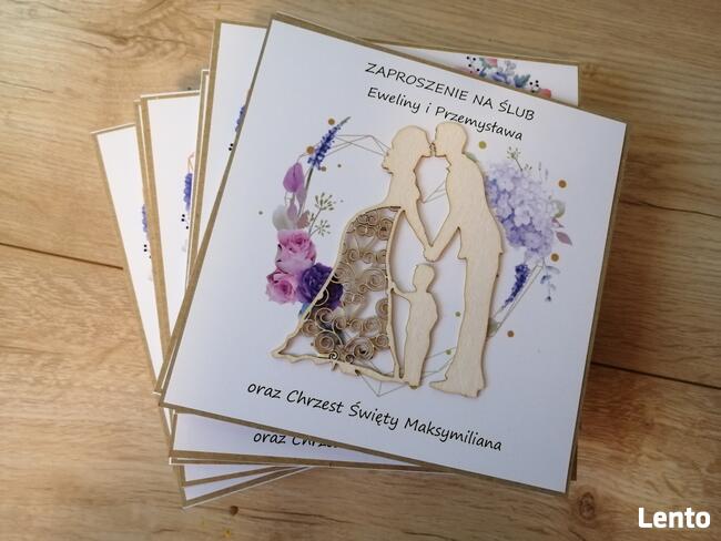 zaproszenia łączone na ślub i chrzest lub roczek (2 w 1)