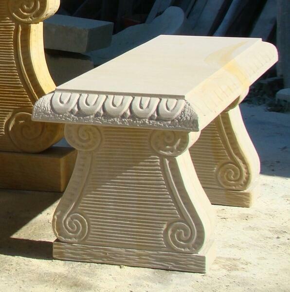 Stylowy komplet ogrodowy z kamienia, piaskowiec