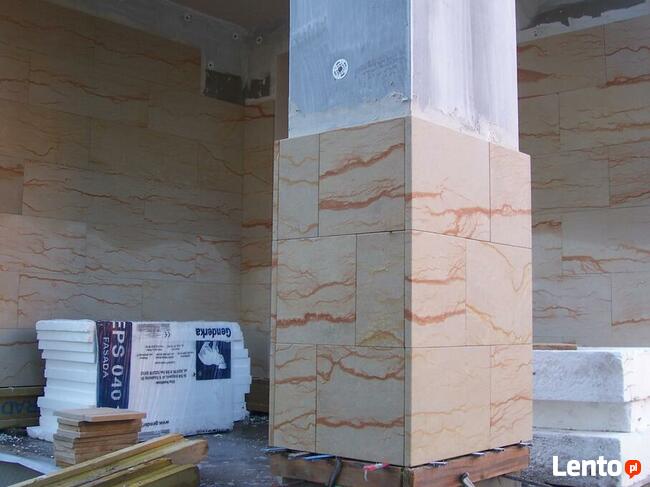 Płyty z kamienia na dworek pałac dom ściany