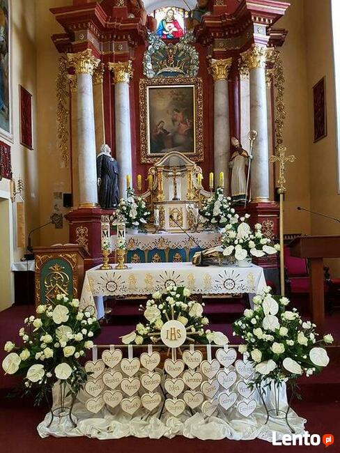 Serce z imieniem dekoracja Pierwsza Komunia