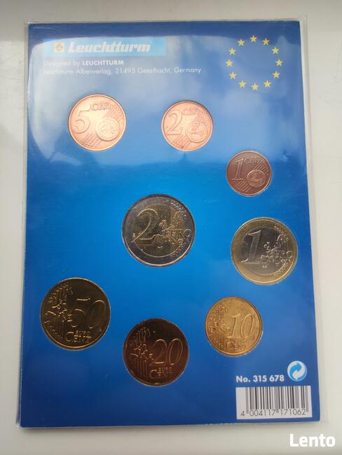 Hiszpania monety od 1centa do 2euro z klaserem