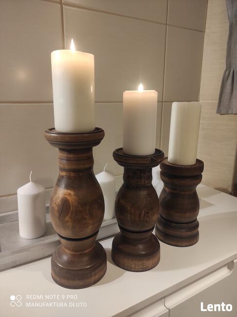 Świecznik drewniany toczony ręcznie