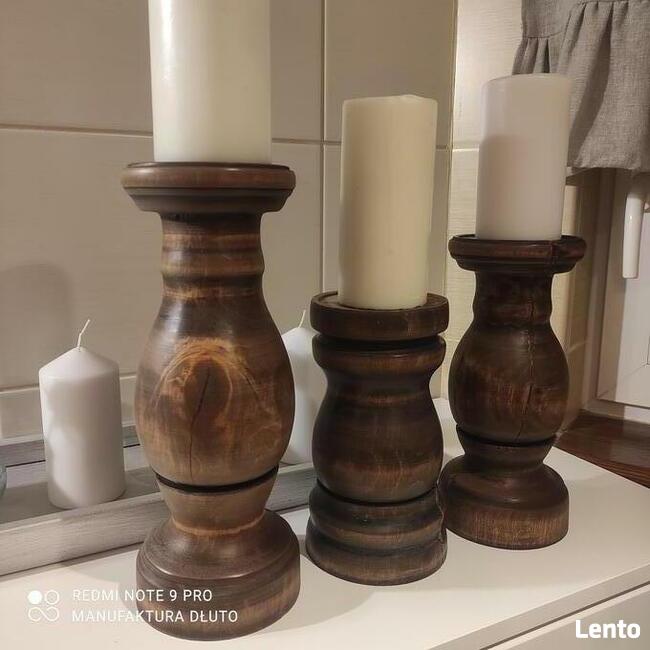 Świecznik drewniany toczony ręcznie