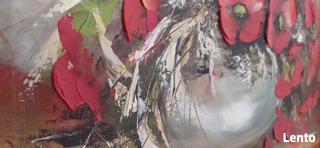 Obraz olejny--MAKI W WAZONIE ;