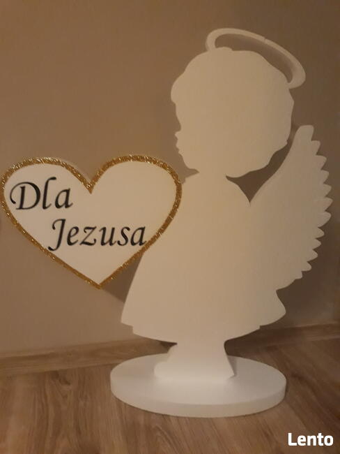 Aniołki z sercami dekoracja Pierwsza Komunia