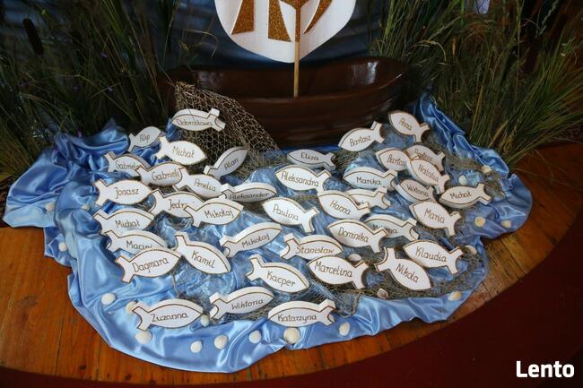 Rybka z imieniem dziecka dekoracja Pierwsza Komunia