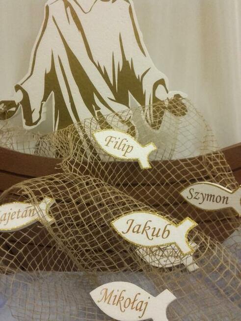 Rybka z imieniem dziecka dekoracja Pierwsza Komunia