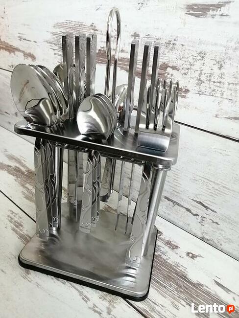 HUIQUN ZESTAW 24 ELEMENTY SZTUĆCE STOŁOWE PO-418 + STOJAK !