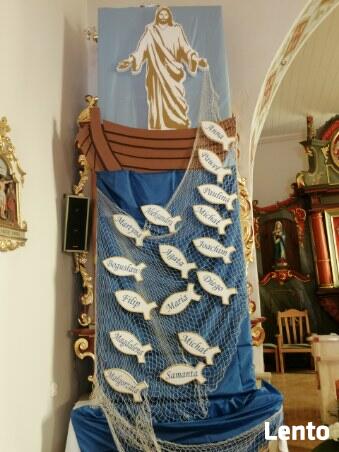 Rybka z imieniem dziecka dekoracja Pierwsza Komunia