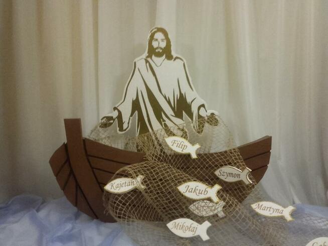 Rybka z imieniem dziecka dekoracja Pierwsza Komunia