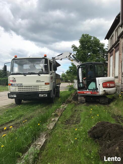 koparka, minikoparka, wywrotka, piasek, ziemia Olsztyn
