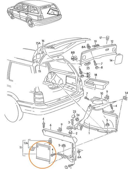 Lewa Pokrywa schowka bagażnika VW PASSAT B4 Osłona 333867461