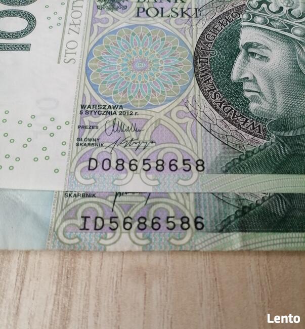 Banknot z bliźniakiem 2x100zl z 1994 RADAR/PĘTLA