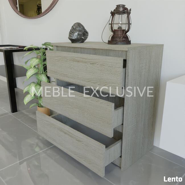 Komoda Szafka 3 szuflady Biała/Sonoma/Wenge PŁYTA 18 mm