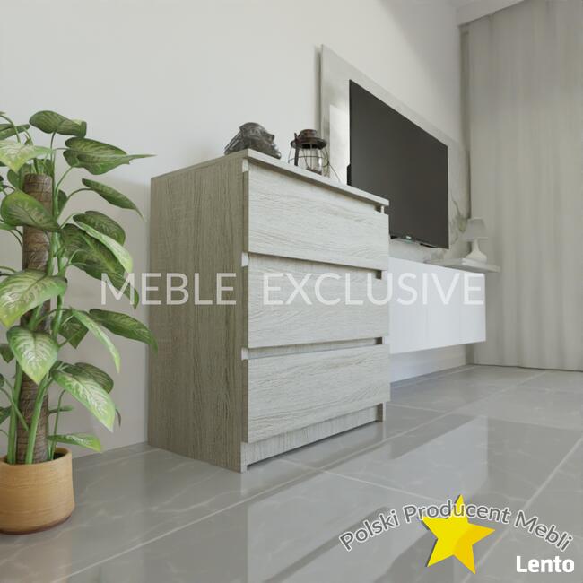 Komoda Szafka 3 szuflady Biała/Sonoma/Wenge PŁYTA 18 mm