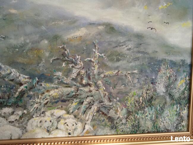 Obraz olejny BARANKI POD BABIĄ GÓRĄ