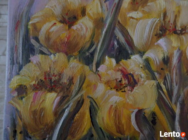 Obraz olejny ŻÓŁTE TULIPANY