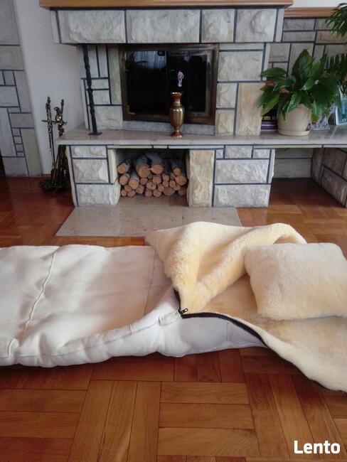 Śpiwór Naturalna Skóra Owcza Relugan+Poduszka Skóry Owcze