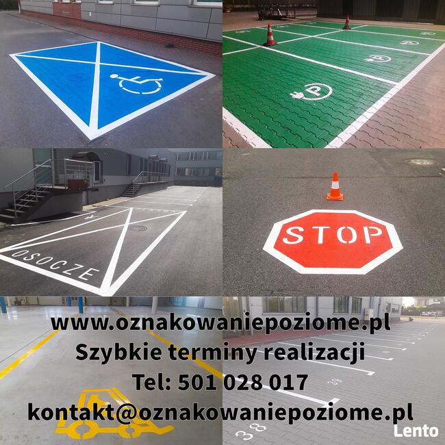 oznakowanie poziome, malowanie linii miejsc parkingowych