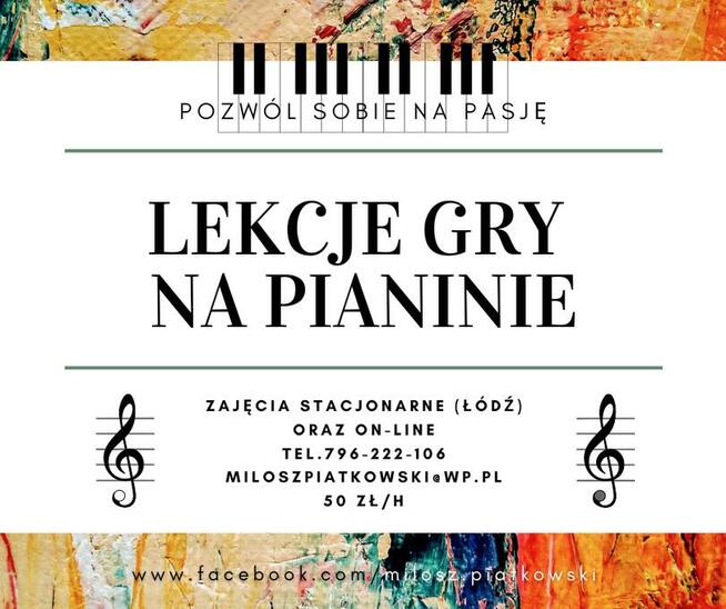 Lekcje gry na pianinie (keyboardzie) (stacjonarnie/online)