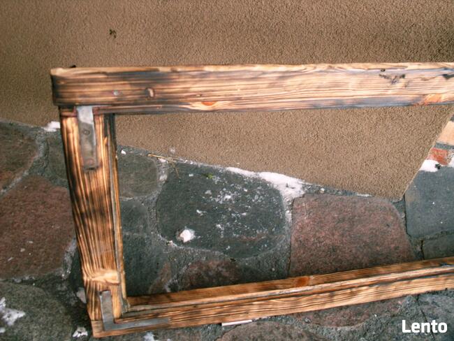 Rama okienna loft lustro, witraż, aranżacja 47x133