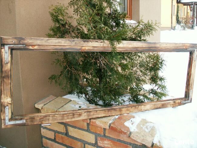 Rama okienna loft lustro, witraż, aranżacja 47x133