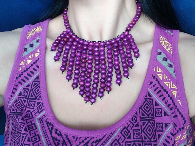 KOMPLET Naszyjnik i bransoletka etno boho kolia koraliki