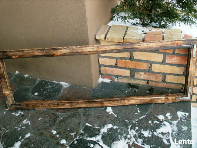 Rama okienna loft lustro, witraż, aranżacja 47x133