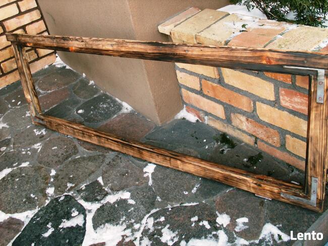 Rama okienna loft lustro, witraż, aranżacja 47x133