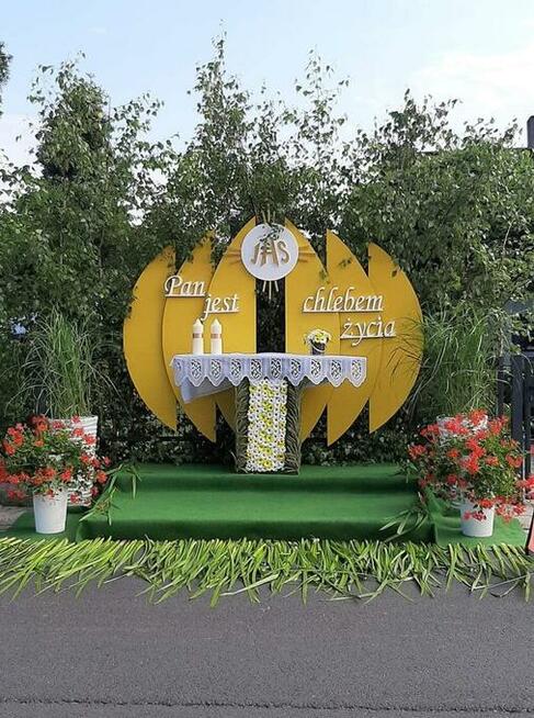 Hostia dekoracja Pierwsza Komunia ołtarz Boże Ciało