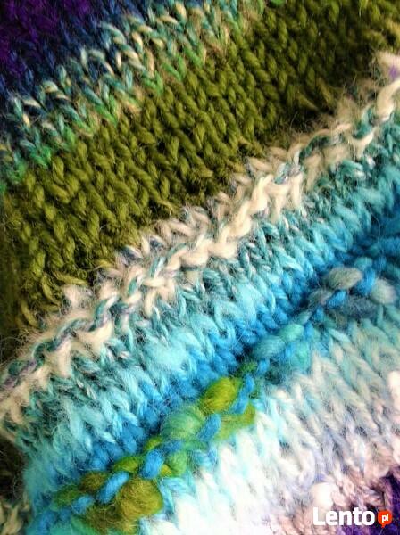 Duża chusta robiona na drutach Pacific aqua- na zamówienie