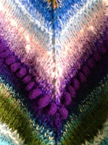 Duża chusta robiona na drutach Pacific aqua- na zamówienie