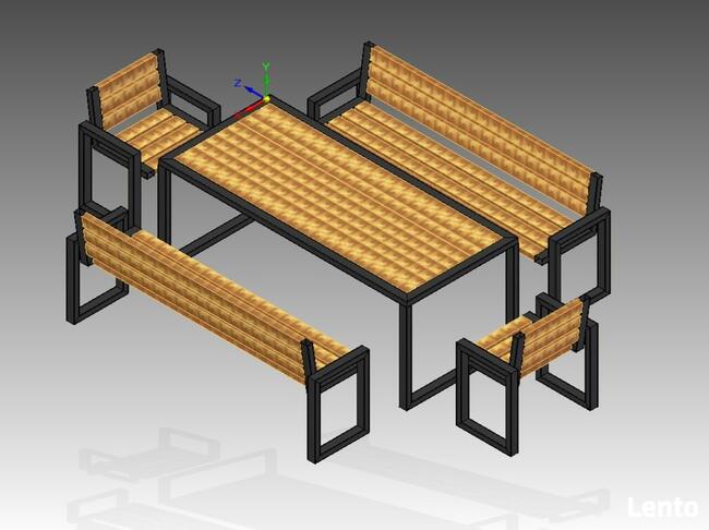 Komplet mebli ogrodowych loft industrial