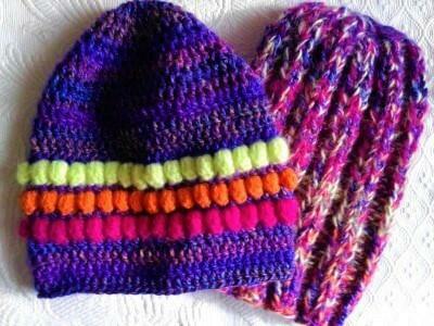 Szydełkowa czapka beanie Neon bubbles