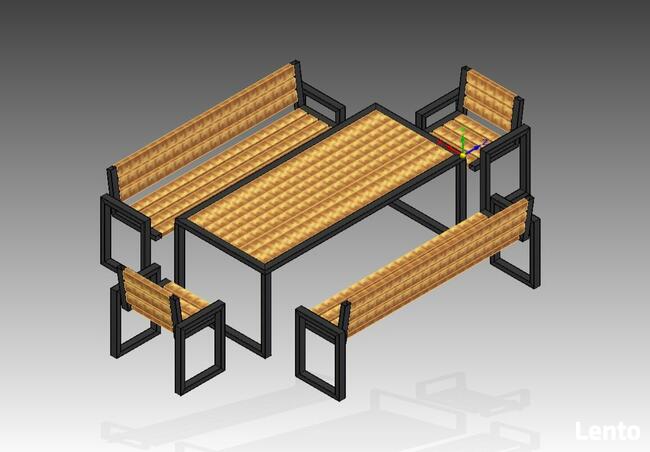 Komplet mebli ogrodowych loft industrial