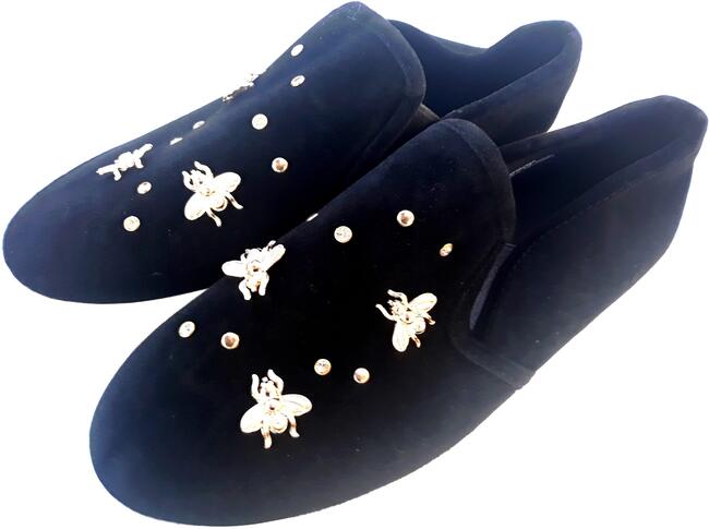 40 41 Tenisówki czarne sneakersy aksamit zdobienia 26,5