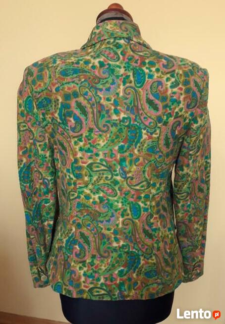 Marynarka żakiet len linen vintage retro oldschool paisley z