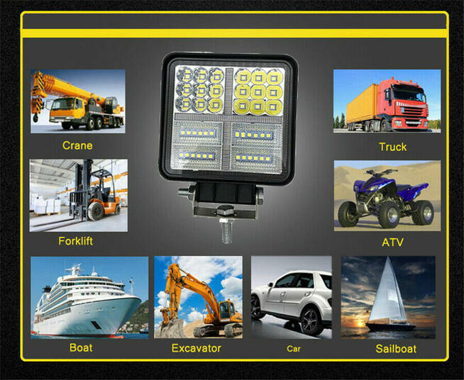 Lampa robocza LED Halogen 177W Koparka Ładowarka Dźwig Wózek