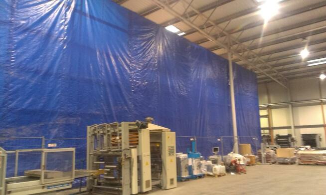 Kotara podwieszana na wózkach w szynie łukowej z montażem.