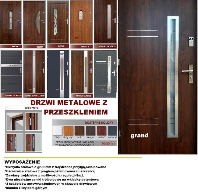 Drzwi wejściowe, pokojowe do domów i mieszkań-Końskie